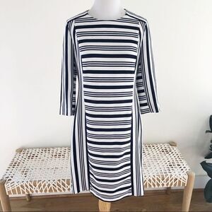Banana Republic Navy and White Striped Dre…